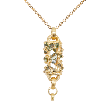 Vertical Green Fontaine Necklace - 11125